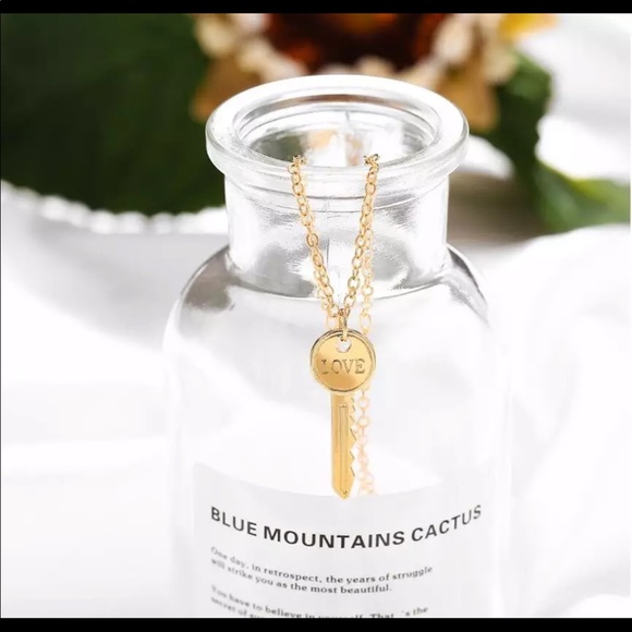 DAINTY GOLD LOVE KEY NECKLACE - Picture 4 of 5